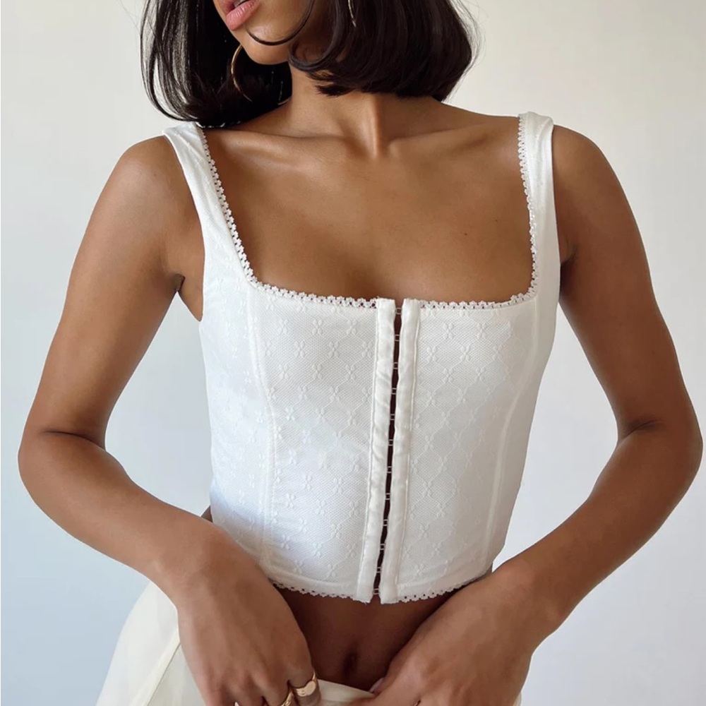 White corset top